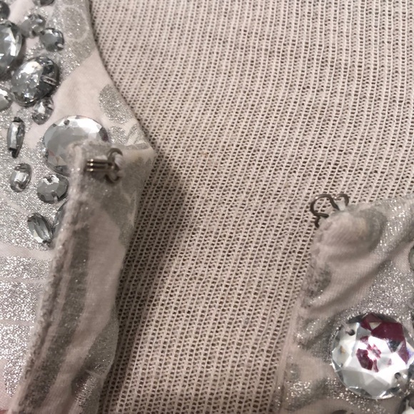 INC Silver Jeweled Keyhole Dress Top - Picture 7 of 8